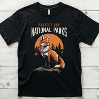 Protect Our National Parks Unisex Fox Tee, Eco-Friendly Apparel, Nature Lover Gift, Outdoor Camping Shirt, Environmentalist t-shirt 3XL
