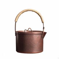 Handmade Copper Tea Kettle Hammered Artisanal Teapot with Lid for Collectors,