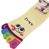 Women Five Finger Socks Cotton Booties Socks Funny Novelty Socks Cute Cartoon Toe Socks Casual Ankle Crew Socks Gifts geltona