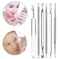 6-Piece Stainless Comedone Extractor Tool - Pimple and Blackhead Remover for Face One Size sidabras