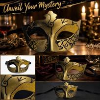 Men's Painted Half Face for Halloween Costume Party Masquerade Ball One Size auksas