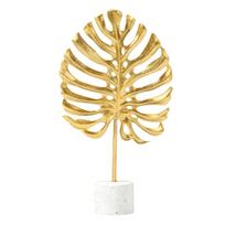 Gold Cement Base Iron Leaf Desktop Ornament  Hotel Front Desk Display Ornament S