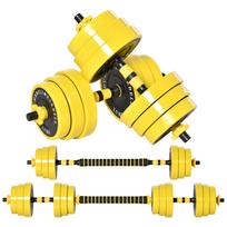25KG Dumbbell & Barbell  Adjustable Set Plate Bar Clamp Rod Home Gym Sports Area Exercise Ergonomic 19.5 x 3.7 x 2.5 cm