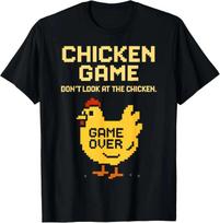 Retro Pixel Chicken Game Over T-shirt XXXL