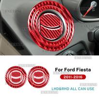 Carbon Fiber Style Center Console Air Outlet Trim Sticker for Ford Fiesta 2011-2016 MK6 MK7 LHD RHD Red Carbon juoda