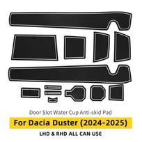 Anti-Slip Slot Pad for Dacia Duster 3 2024 2025 2026 Car Door Groove Mat Interior Trim Accessories White raudona