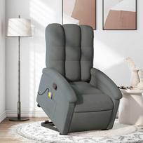 Lift-up Massage Chair, Reclining, Dark Grey, Fabric
