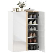 Shoe Cabinet with Soft-Close Function, 6-Tier Design without Handles, Holds up to 18 Pairs, for Hallway, Entryway, Wood, White 70 x 33.5 x 95 cm balta