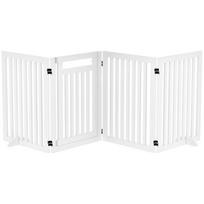 Pet Gate, Stair Safety Gate, Protective Gate, 4 Panels, Foldable, White 240 x 1.8 x 81 cm balta
