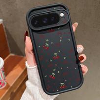 For Google Pixel 9 Pro Xl 8 Pro 8a Shockproof Cherry Pattern Silicone Soft Candy Color Matte Anti-Fall Case Cover Google Pixel 9