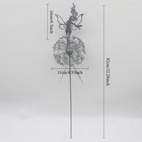 Garden Art Sculpture Flower Fairy Dancing with Dandelion Stainless Steel Statue Decoration for Outdoor Yard Courtyard Lawn Patio Metal Ornaments sidabras