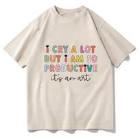 TTPD T-shirt Manga Graphic I Cry A Lot But I Am So Productive Tee Women Cute Top Men Short Sleeve Kawaii Couple Clothes S