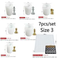 7pcs/set Chess Silicone Mold DIY Candle Silicone Molds Creative Chocolate Candy Baking Tools Resin 3d Mould Chessboard Size3-Transparent