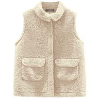 Women's  Winter Outerwear Faux Lambswool Vest L smėlis