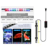Tube Fish Tank Lighting LED Lamp Full Spectrum Three-Color Brightening Color-Enhancing Diving Light Waterproof Aquarium Light 4.8W  Fit 25-35CM Fish Tank