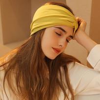 Rano Comfortable Bandana Twist Wide Bone Turban Hairband Yellow