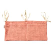 European & American Double-Layer Cotton Baby Bedside Storage Bag with Double Pockets for Stroller - Printed Design for Baby Bottles. persikas