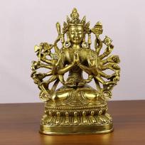 High Quality Copper Bodhisattva Buddha Statue Decoration Tibetan Tantric Nepalese Buddha Statue