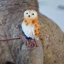 Fairy Garden Mini Owl Figurine Resin Mini Sculptures Decor Gift Simulation Birds yellow 3