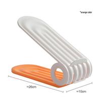 Dual-Layer Adjustable Shoe Rack: Space-Saving Foldable Shoe Storage Organizer. oranžinė