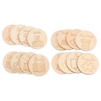 Round Wood Tags Toy Box Labels Wooden Circle nament Kids Storage ganizer Nursery Decor Home Storage ganization Bins Containers 7x7cm