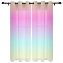Kids Girls Room Living Room Space Bedroom Draperies Print Valance Draperies for Candy Rainbow Pink Stripes Window Draperies Luxury Draperies ideal W60H60(CM)x2PCS&HOOK