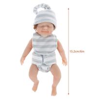 6 Inch/15cm Stretchy Silicone Reborn Baby Doll Fidget Toy Solid Soft Squishy Stress Relief Realistic