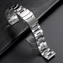 Tvirtas nerūdijančio plieno dirželis Seiko laikrodžiams 20mm 22mm 24mm 26 28mm Dvigubo saugumo sulankstoma sagtimi Metalinis nardymo apyrankė Rolex laikrodžiams 26mm&no logo gray
