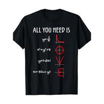 RoUnisextic Math Equation LOVE Print TShirt Casual Match Top for Unisexs Clothing Women Korean Style Fashion 2026 Summer T Shirt S