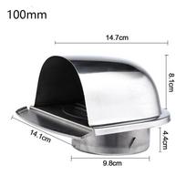 100/150mm Exterior Wall Air Vent Anti-bird And Rat Prevent Pest Vents Waterproof Cap Air Circulation Stainless Steel