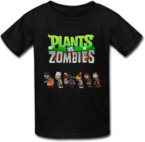 Kid's Cute Plants Vs Zombies T-Shirts Size L Black by Mjensen XXXXL