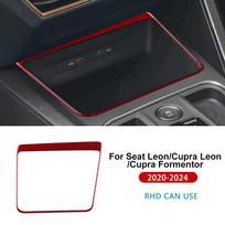 For Seat Leon MK4 Cupra Leon Cupra Formentor 2020-2022 2023 2024 Soft Carbon Fiber Sticker LHD RHD Car Wireless Charging Frame For RHD Red raudona