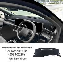 Prietaisų skydelio apsauga nuo saulės Renault Clio 2026 2027 2028 Anti-Glare aksominė UV apsauga Salono prietaisų skydelio dangalas For RHD Carbon Fiber juoda
