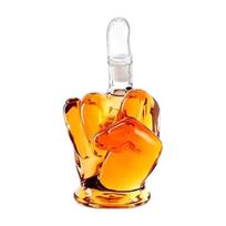 Cool Bourbon Decanter for Men 3D Middle Finger Whiskey Decanter, 1000ml Lead-free Glass Spirit Bottle with Creative Glassware Fathers Day