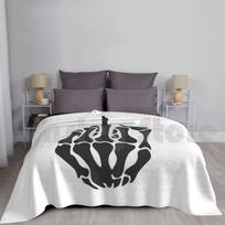 Skeleton Middle Finger Blanket For Sofa Bed Travel Bones Bone Insult Ass Evil Dead Death Skin And Bones Size: 75*100cm, Weight: 230 GSM
