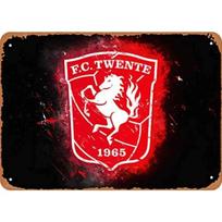 Metalinis ženklas - Sportas fc twente - 8 x 12 Vintažinė išvaizda Skardos plokštė  metalinė plokštė  vintažinis dekoras 20X30CM red