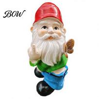 Durable Outdoor Statues Naughty Middle Finger Gnome Statue, Resin Garden Goblin Ornament, Funny Creative Gardening Gifts Gesture Dwarf Decoration for A