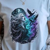 Banshee Scream Shirt | Gothic Raven Spirit Tee | Dark Fantasy Folklore Top S