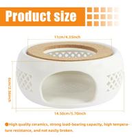 Ceramic Teapot Warmer Holder Base Hollow Ceramic Teapot Heater Base Practical Tea Coffee Water Warmer Candle Heating Base Holder