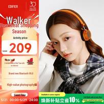 Edifier Doo Ace Retro On-Ear Bluetooth Headphones saulėlydžio oranžinė spalva