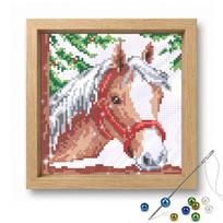 Full 9 CT DIY Beaded Printed Cross-Stitch Kits Colorful Imitation Pearl Beadwork for Beginners Adults Home Wall Decor