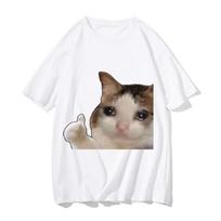 Sad Cat Thumbs Up Meme T-shirt XXL