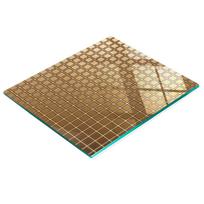 Tempered Multifunctional Decorative Glass Board Mosaic Gold 60X52 Cm