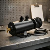 Aluminum Oil Catch Can Cylindrical Welded Metal Vehicle Part Black