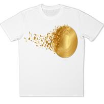 Gold Vinyl Record Shatter Graphic T-Shirt Music DJ Tee Abstract Art Retro Gift S