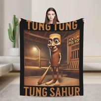 Funny Italian Brainrot Ballerina Cappuccina Meme Blanket Flannel Spring Autumn  Soft Throw Blanket for Home Office Plush Quilt 75x90cm