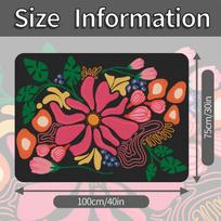 1pc Vibrant Floral Spring Summer Printed Individual Car Trunk Mat Interior Protection Cargo Liner Durable Polyester Floor Mat 75*100cm