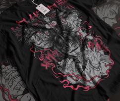 Kraujuotas Choso T-shirt Japonijos Manga Jujutsu Kaisen Siaubo Anime Dovana Juodi Marškinėliai S