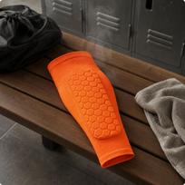 Shin Guard Sleeve Hexagonal Pattern Honeycomb Pullon Sports Protection for Football,