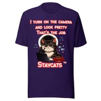 Funny Cat Shirt Work From Home Livestreaming Job Kawaii Introvert Smug Cat Meme Tee Staycats Lloyd Graphic Tshirt L